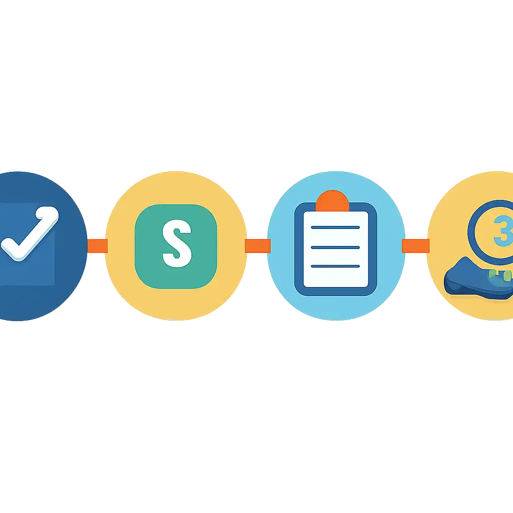 Five numbered circular icons connected by arrows in a horizontal flow, Crash Game Strategies: Auto Cash-Out and Bet Sizing