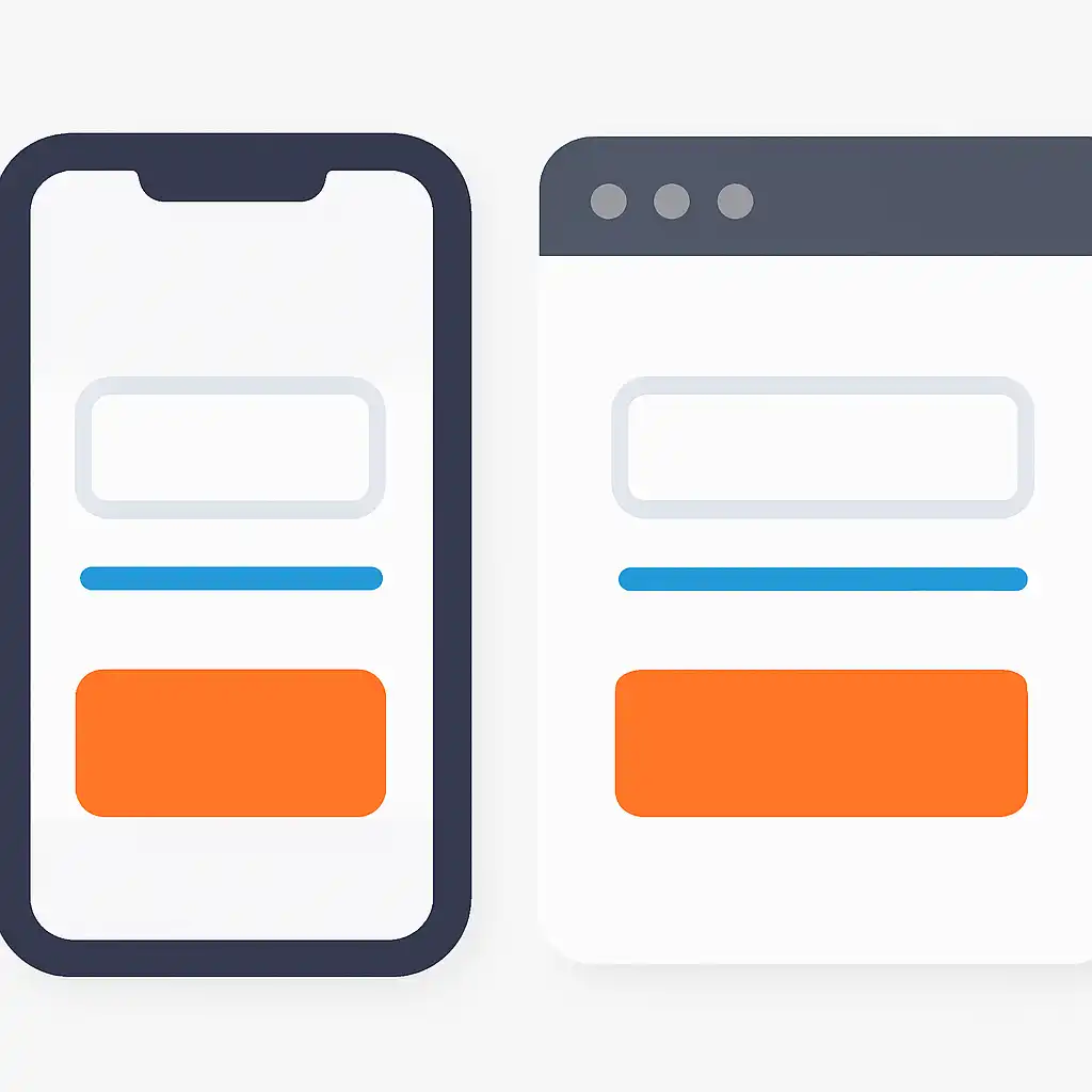 Close-up of button or form field for mobile vs desktop, Crash Game
