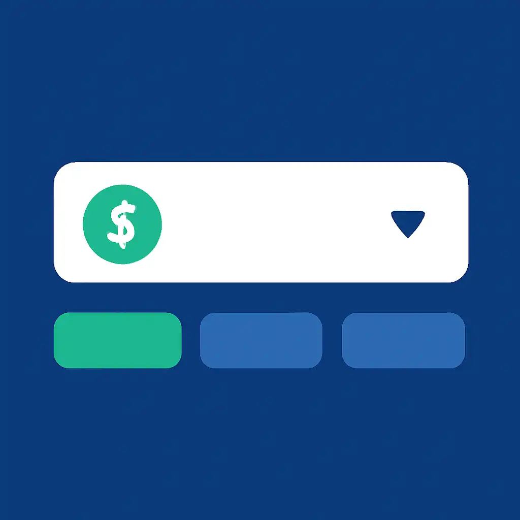 Close-up of button or form field for bet sizing, Crash Game